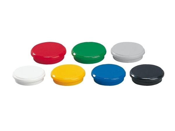 Magnet, Dahle, rund, Ø24 mm, ass. farver - (10 stk./pakke)
