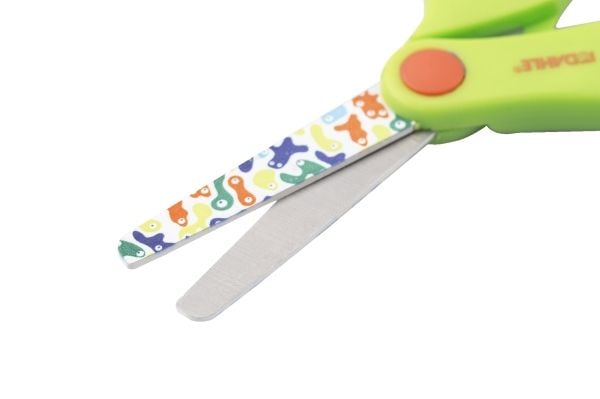 DAHLE 54671 KIDS vasenkätiset lasten sakset, pyöristetyt, 130 mm, blob-motiivi.