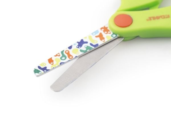 DAHLE 54671 KIDS vasenkätiset lasten sakset, pyöristetyt, 130 mm, blob-motiivi.