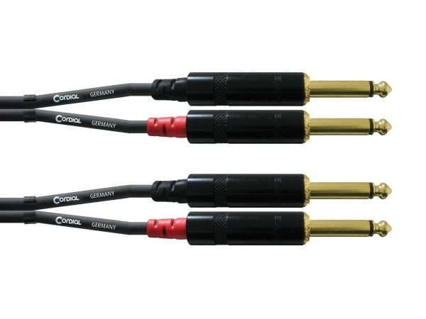 Cordial CFU PP, 2 x 6.35mm, Hankjønn, 2 x 6.35mm, Hankjønn, 6 m, Svart