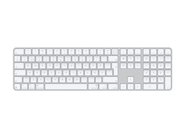 Apple Magic Keyboard with Touch ID and Numeric Keypad - Tastatur - USB-C - trådløs - Bluetooth - Svensk - hvite taster