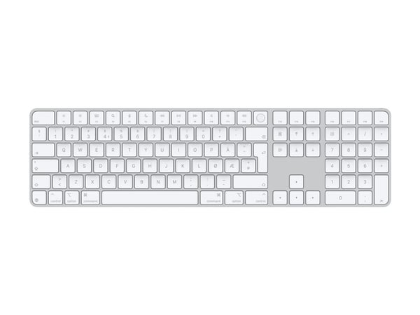 Apple Magic Keyboard with Touch ID and Numeric Keypad - Tastatur - USB-C - trådløs - Bluetooth - QWERTY - Norsk - hvite taster