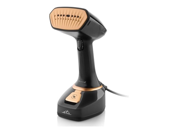 ETA Stephany 3270 90000 - Håndholdt tøydampstrykejern med automatisk slukking - såleplate: keramisk - 1400 W - black/golden