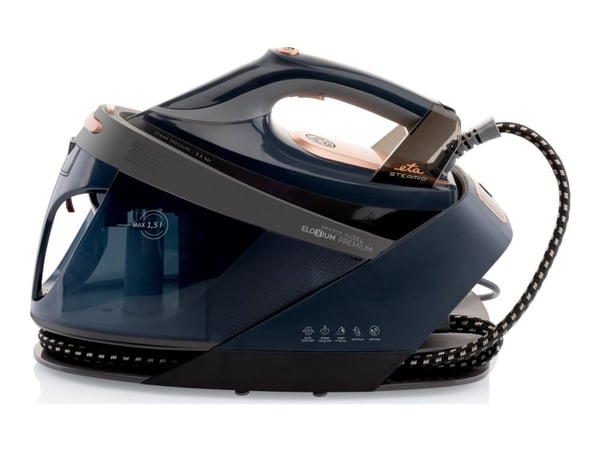 ETA Steamio 1290 90000 - Dampstrykejern med automatisk slukking - såleplate: Eloxium Plus - 2200 W - mørk grå