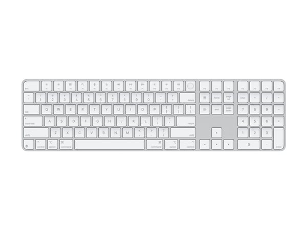 Apple Magic Keyboard with Touch ID and Numeric Keypad - Tastatur - USB-C - trådløs - Bluetooth - QWERTY - amerikansk engelsk - hvite taster