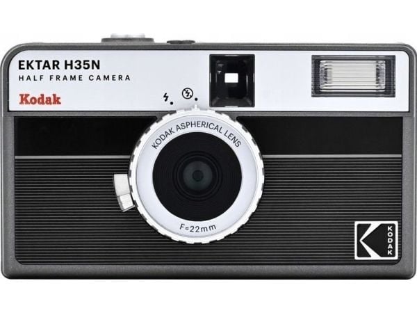 Kodak KODAK EKTAR H35N Digitaalinen analoginen kamera 35mm filmille Half Frame 2 valokuvakehys / Musta ja harmaa
