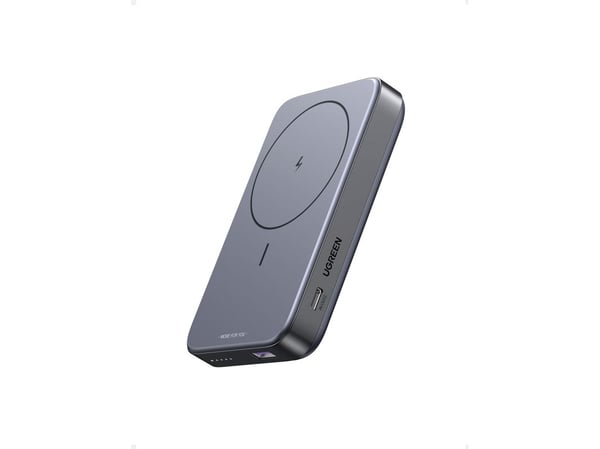 Magnetisk powerbank 10000mAh Ugreen PB206, USB + USB-C, 20W med stativfunksjon (svart) Magnetisk powerbank 10000mAh Ugreen PB206, USB + USB-C, 20W med stativfunksjon (svart)