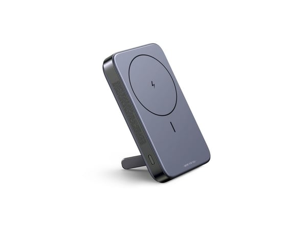 Magnetisk powerbank 10000mAh Ugreen PB206, USB + USB-C, 20W med stativfunksjon (svart)