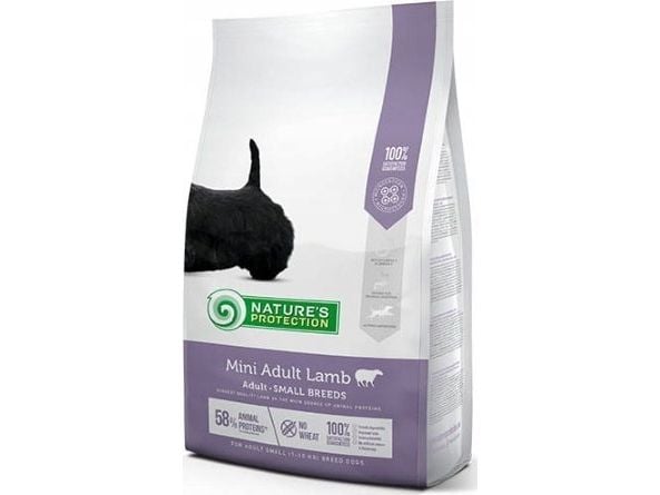 Nature's Protection Mini Voksen Lam Liten rasehund 2kg, tørrfôr for små rase voksne hunder med lam