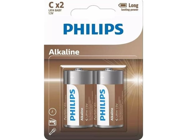 PHILIPS batteri tech alkaline C 2-pak - 2110057