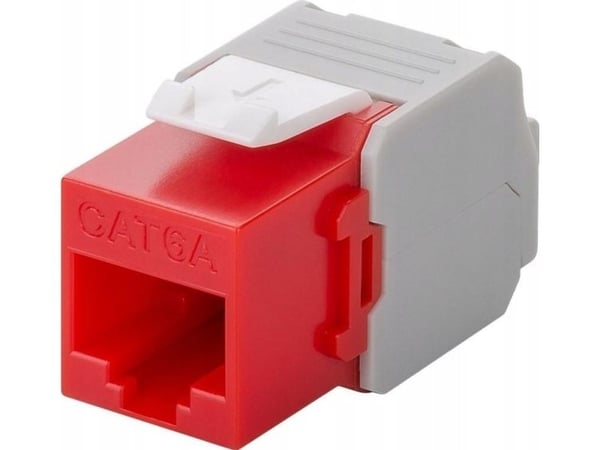 goobay - Modulaariset sisäkkeet - CAT 6a - UTP - RJ-45 - valkoinen, punainen