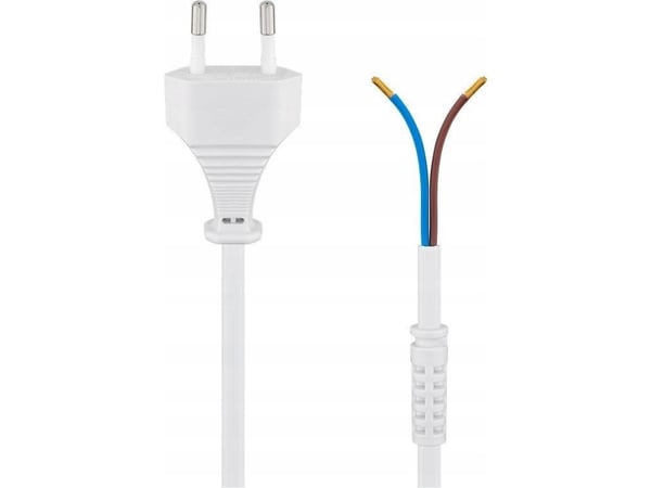 Goobay Kabel med Euro-kontakt för installation, 1,5 m, vit - Färgversion Vit