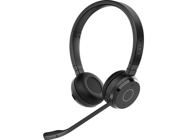 Jabra Evolve 65 TE Stereo - Hodesett - on-ear - Bluetooth - trådløs - USB-A via Bluetooth-adapter - lydisolerende - UC-sertifisert