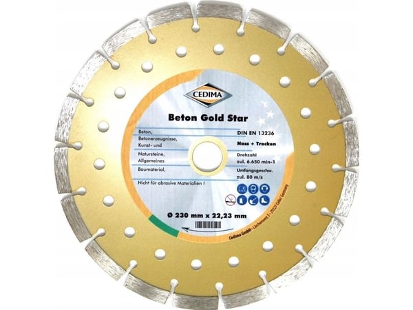 Diamantkapskiva Cedima Beton Gold; 230x22,23 mm