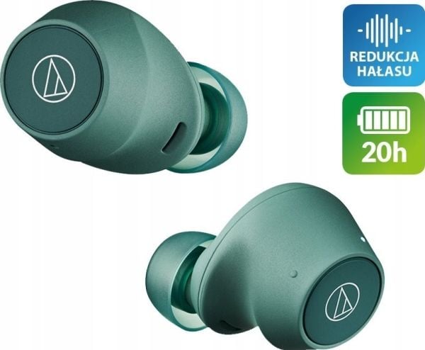 Audio-Technica ATH-CKS30TW+, True Wireless Stereo (TWS), 5 - 20000 Hz, Samtaler/musikk, Hodesett, Grønn