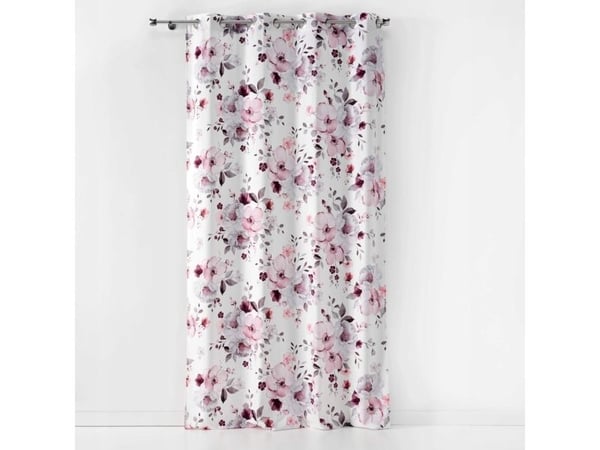 Douceur d`Interieur gardin med ringer i velour, store blomster, 140 x 240 cm (1 stk)