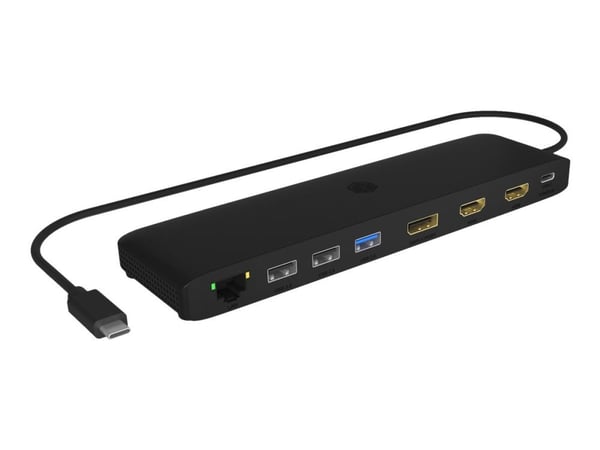 ICY BOX IB-DK2116AC - Dokkingstasjon - USB-C 3.2 Gen 2 / Thunderbolt 3 / Thunderbolt 4 - 2 x HDMI, DP - 1GbE