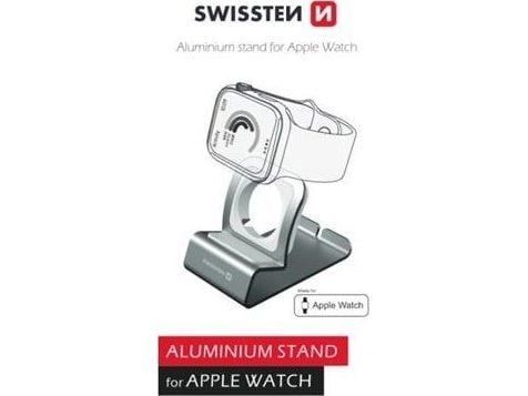Swissten aluminiumstativ for Apple Watch, sølv, blister (25005100)