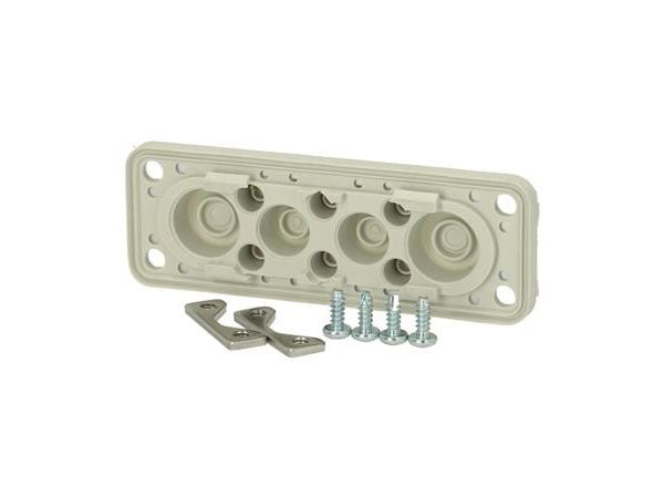 FIBOX Kalvolaippasarja FMF 10, 138 x 48 mm, laippakoko1,IP65, 2 x 12-21 mm 2 x 8-15 mm 6 x 5-8 mm