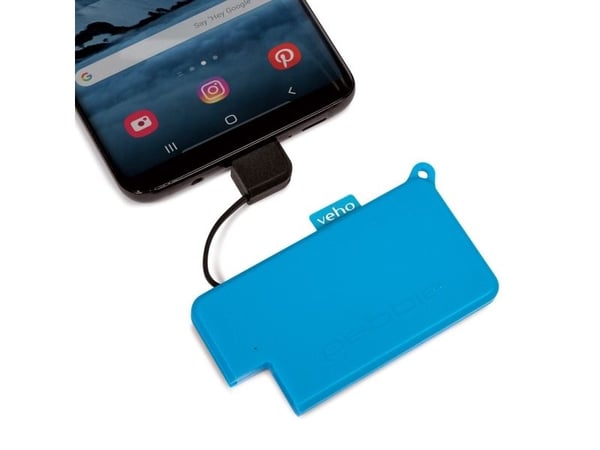 Veho Pebble Pokket - Strømbank - 1000 mAh - 37 Wh - 1 A (USB-C) - blå