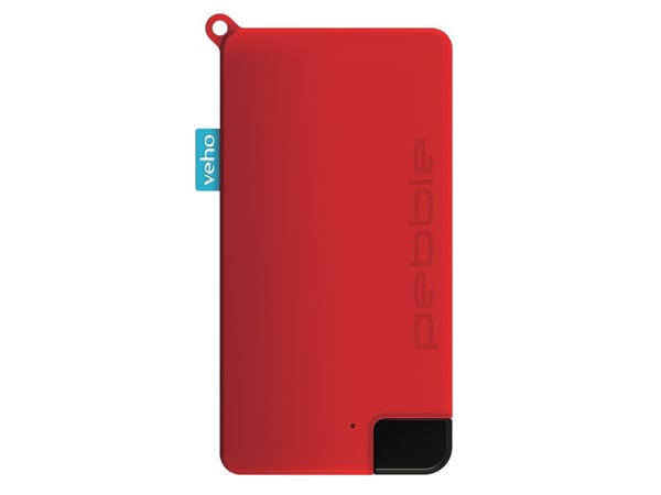Veho Pebble Pokket - Strømbank - 1000 mAh - 37 Wh - 1 A (USB-C) - rød