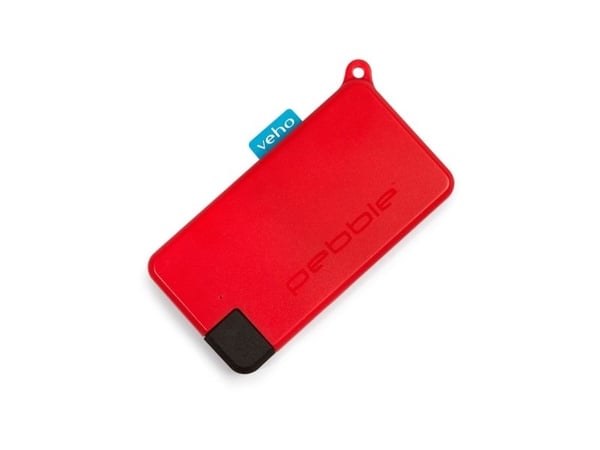 Veho Pebble Pokket - Strømbank - 1000 mAh - 37 Wh - 1 A (USB-C) - rød