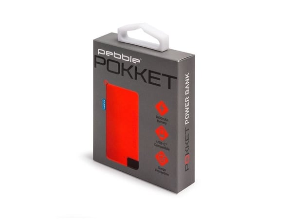 Veho Pebble Pokket - Strømbank - 1000 mAh - 37 Wh - 1 A (USB-C) - rød