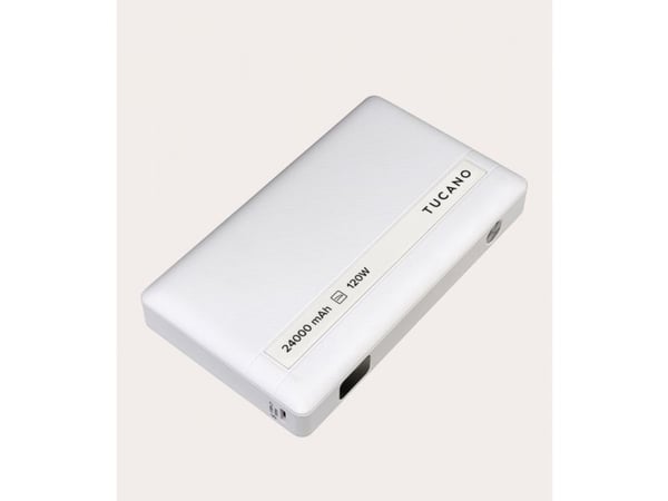 Tucano Power bank for laptop, 24000 mAh, Hvit