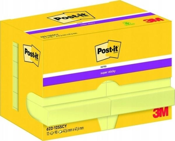 Post-It 7100242802, Torg, Gul, papper, 47,6 mm, 47,6 mm, 90 ark
