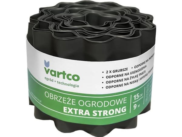 Agaplast kantlist bølge 15 cm x 9 m Vartco Extra Strong grå