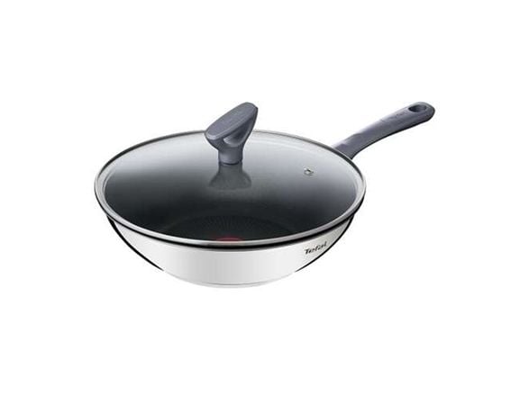 Tefal Daily Cook G7309955, Rund, Wok-/stekepanne, Rustfritt stål, Rustfritt stål, Keramikk, Gass, Halogen, Forseglet plate, Bakelitt