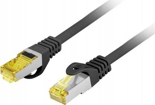 Lanberg - Koblingskabel - RJ-45 (hann) til RJ-45 (hann) - 6 mm - S/FTP - CAT 6a - halogenfri, uten hindringer, strandet kobber - svart