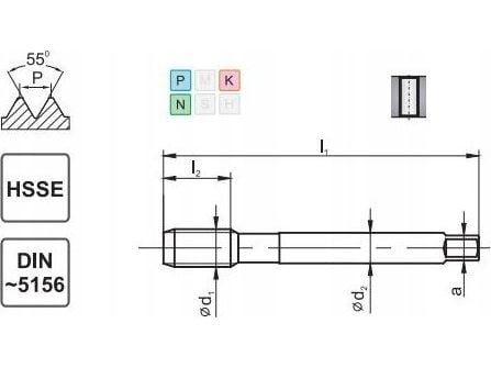Fanar GJENGE 1/2" DIN-5156B HSSE 800