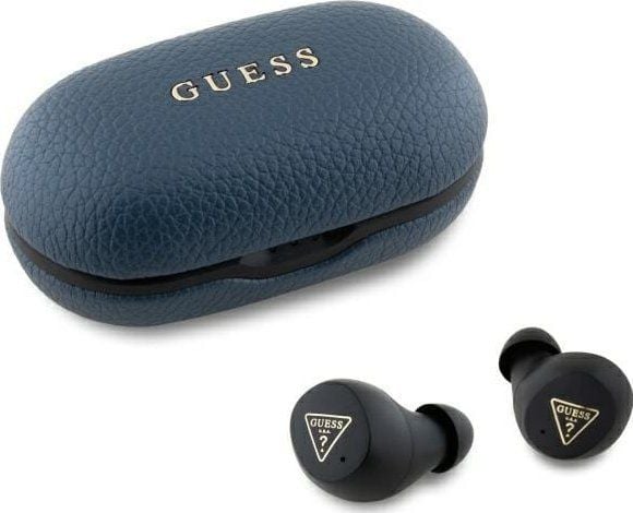 Sluchawki Guess Guess Bluetooth headphones GUTWSPGTSPSB TWS + docking station blue/blue Grained Classic Logo