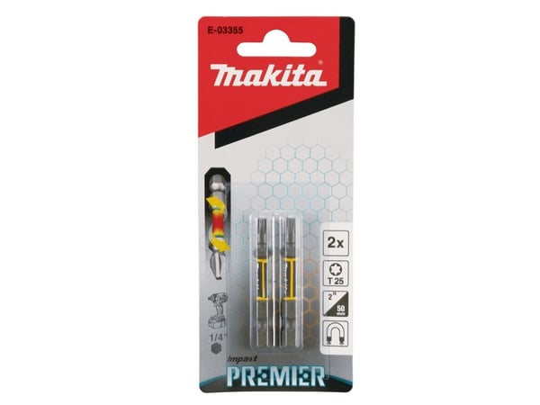 Makita Impact Premier - Spiss for skrutrekker - 2 deler - torx - T25 - heksagonal - lengde: 50 mm - for Makita DTD157, DTD171, DTP141, DTS141, TD11...