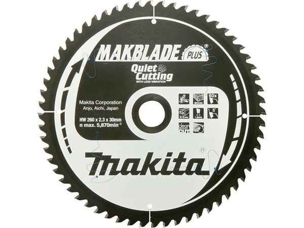 Makita MAKBLADE Plus - Sirkelformet sagblad - for tre - 260 mm - 40 tenner