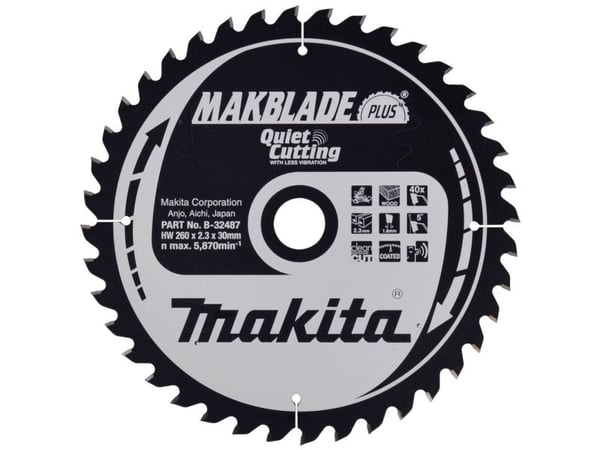 Makita MAKBLADE Plus - Sirkelformet sagblad - for tre - 260 mm - 40 tenner