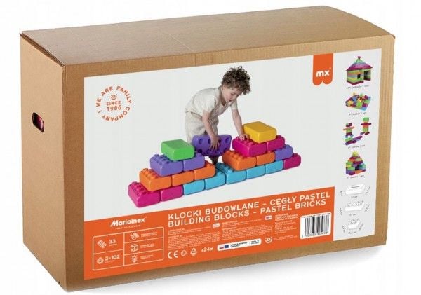 Marioinex byggeklosser polske murstein CEGLY 33 deler, PASTEL