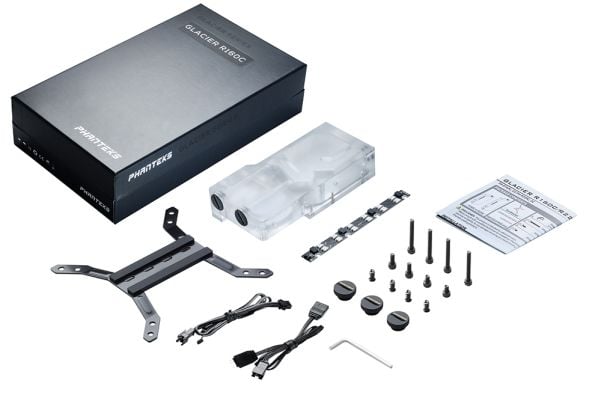 PHANTEKS R160C reservoar - gjennomsiktig akryl bakplate, DRGB-LE (PH-R160C_02)