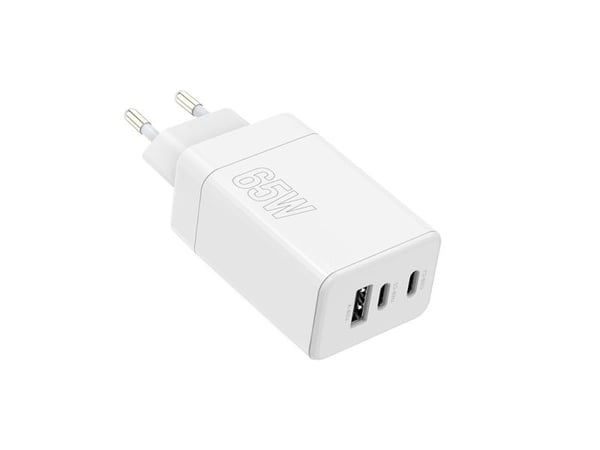 Maxlife MXTC-08-65ACC PD QC -laturi 2x USB-C 1x USB 65W valkoinen