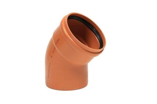 Wavin 400 mm 45 gr. PVC-kloakbøjning