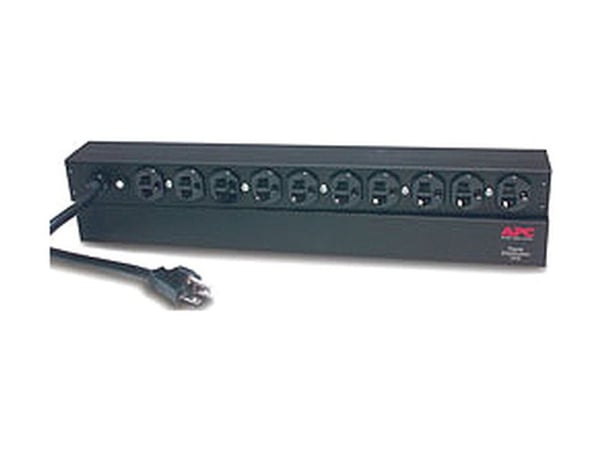 APC Basic Rack-Mount PDU - Strømfordelingslist (kan monteres i rack) - AC 120 V - 2.4 kW - inngang: NEMA 5-20 - utgangskontakter: 10 (NEMA 5-20) - ...