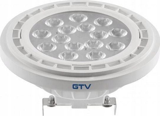 GTV LED-pære GTV LD-AR11145-30 12W G53 AR111 12V 12XPOWER led 3000K, vinkel 45* 950 lm, gjennomsiktig glass