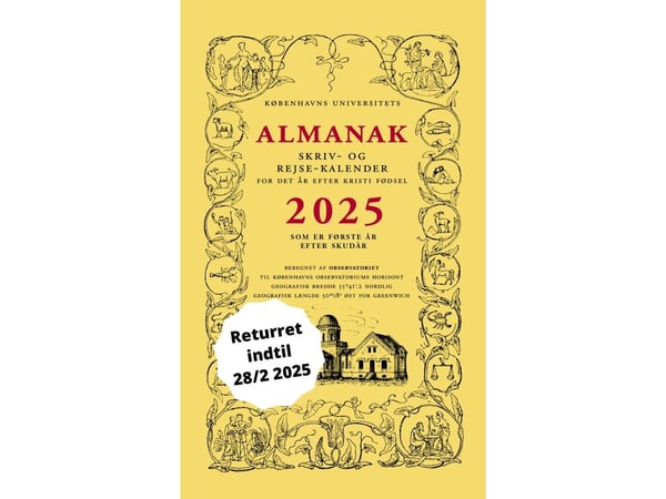 Universitetets almanakk skrive- og reise-kalender 2025 | Københavns Universitet | Språk: Dansk