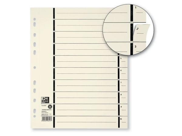 Oxford skilleark 400004671 DIN A4 med perforering 230g kraftpapp lm