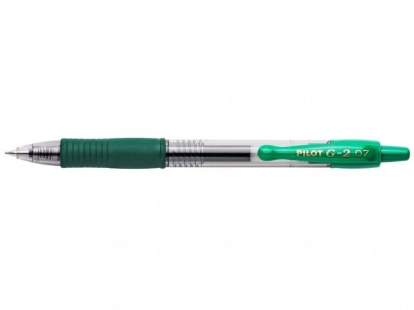 Pilot G-2 - Rollerball-penna - grön - gelbläck - 0.7 mm - medel - indragbar