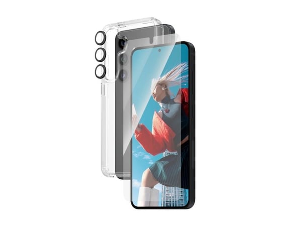 PanzerGlass - 3-i-1 beskyttelsespakke - baksidedeksel for mobiltelefon - ultrabred passform med EasyAligner - D3O Bio, polyethlen-tereftalat (PET),...