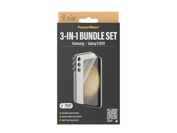 PanzerGlass - 3-i-1 beskyttelsespakke - baksidedeksel for mobiltelefon - ultrabred passform med EasyAligner - D3O Bio, polyethlen-tereftalat (PET),...