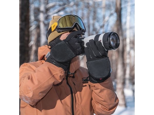 PGYTECH P-GM-202, Handskar, L, Unisex, Svart, Vinter, Bomull, Äkta läder