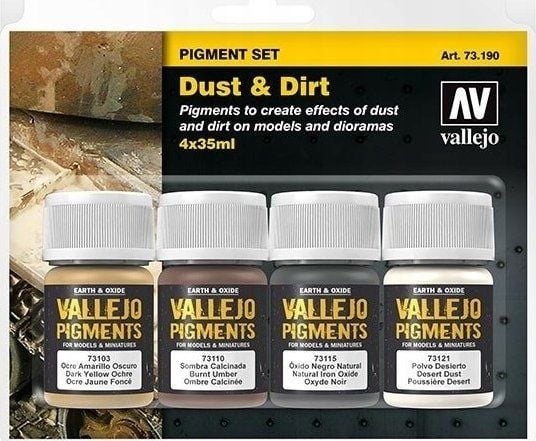 Vallejo 73.190, Svart, Bronse, Brun, 0.35 l, 4 stykker